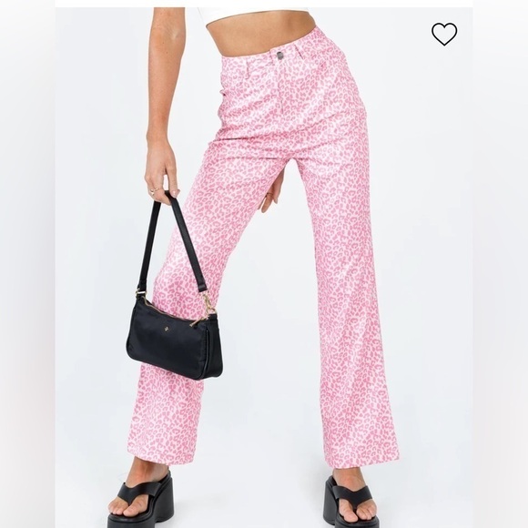 Princess Polly Ryllie Pink Cheetah Pants Size 4 - Picture 1 of 14